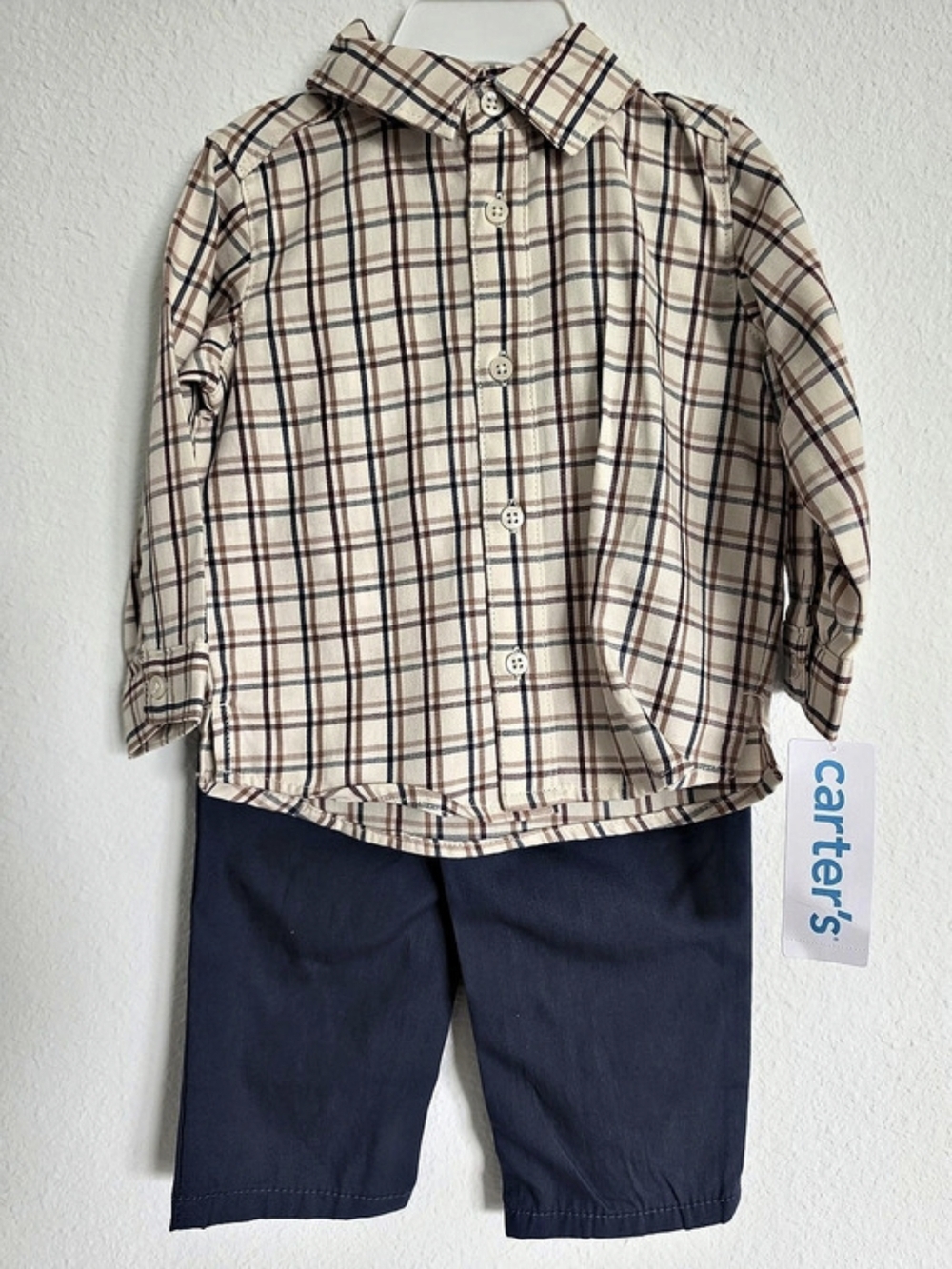 Carter's Baby Boy 2-Piece Plaid Shirt & Pant Set 12M
